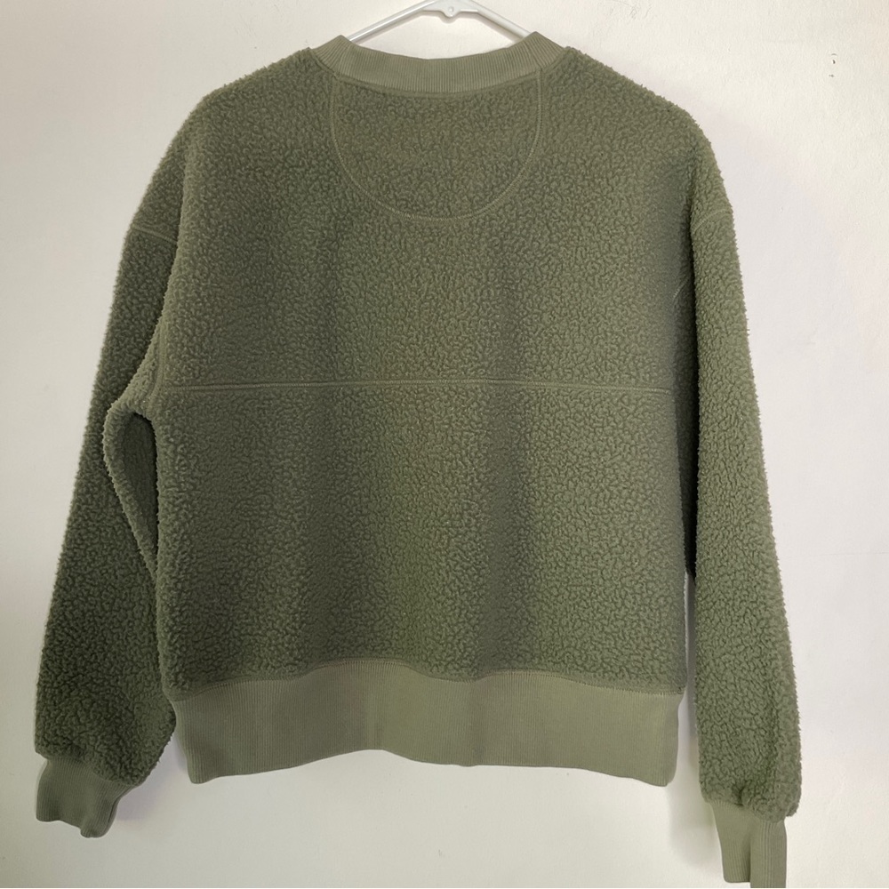 Everlane The ReNew Teddy Oversized Crew Neck Sweater Kalamata Size Small - Picture 9 of 13